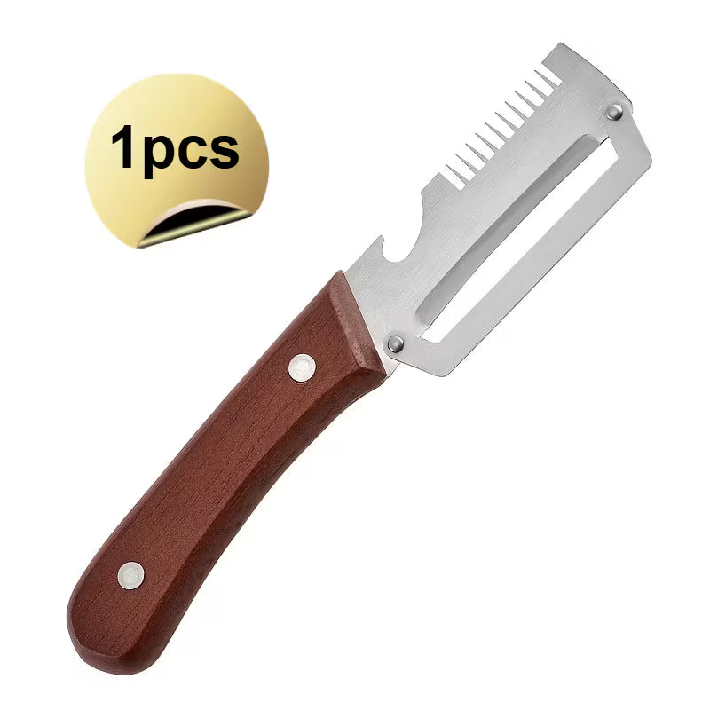 Wooden Handle Onion Celery Cutting Tool Multi Functional Kitchen Carving Knife 2Pcs
