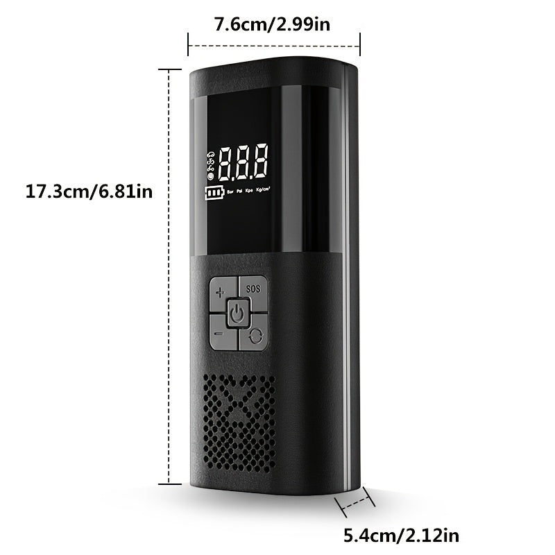 Cordless Tire Inflator Portable Air Compressor 150PSI with LED & Pressure Gauge