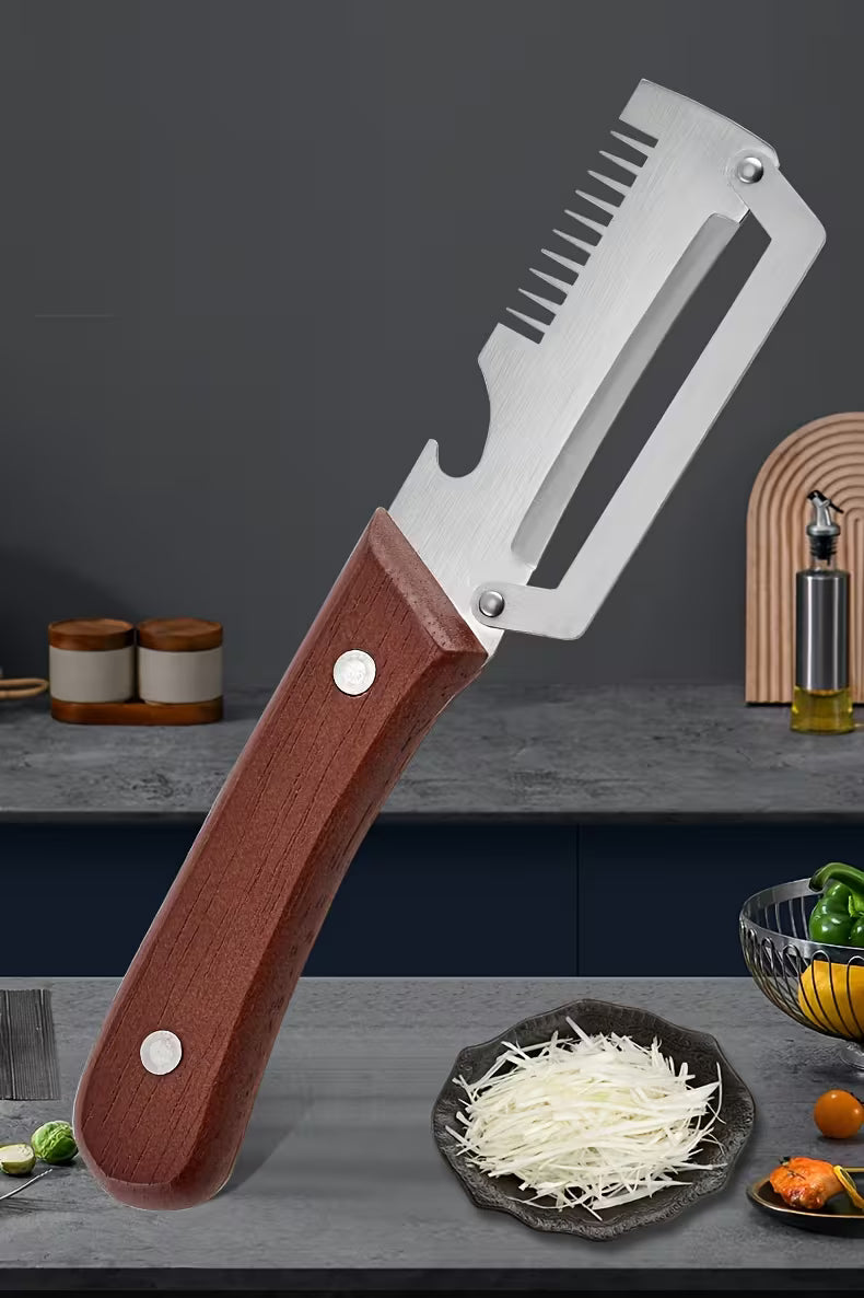 Wooden Handle Onion Celery Cutting Tool Multi Functional Kitchen Carving Knife 2Pcs