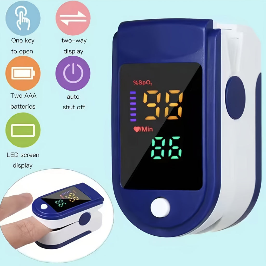 Fingertip Pulse Oximeter Blood Oxygen Spo2 Heart Rate Monitor LED Display Portable Finger Clip