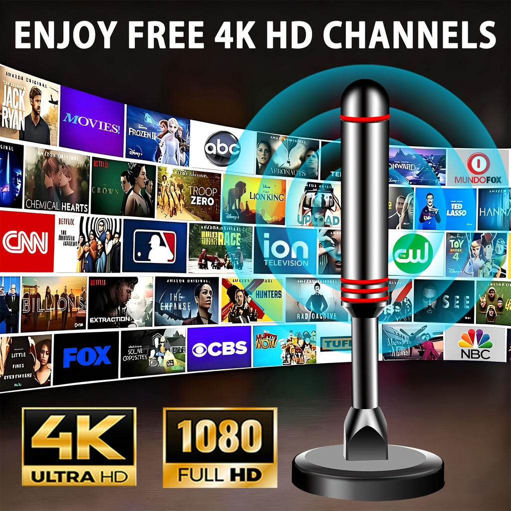 TV Antenna Indoor Outdoor 150 Mile Long Range HD Digital 8K 4K 1080P with 10Ft Coaxial Cable