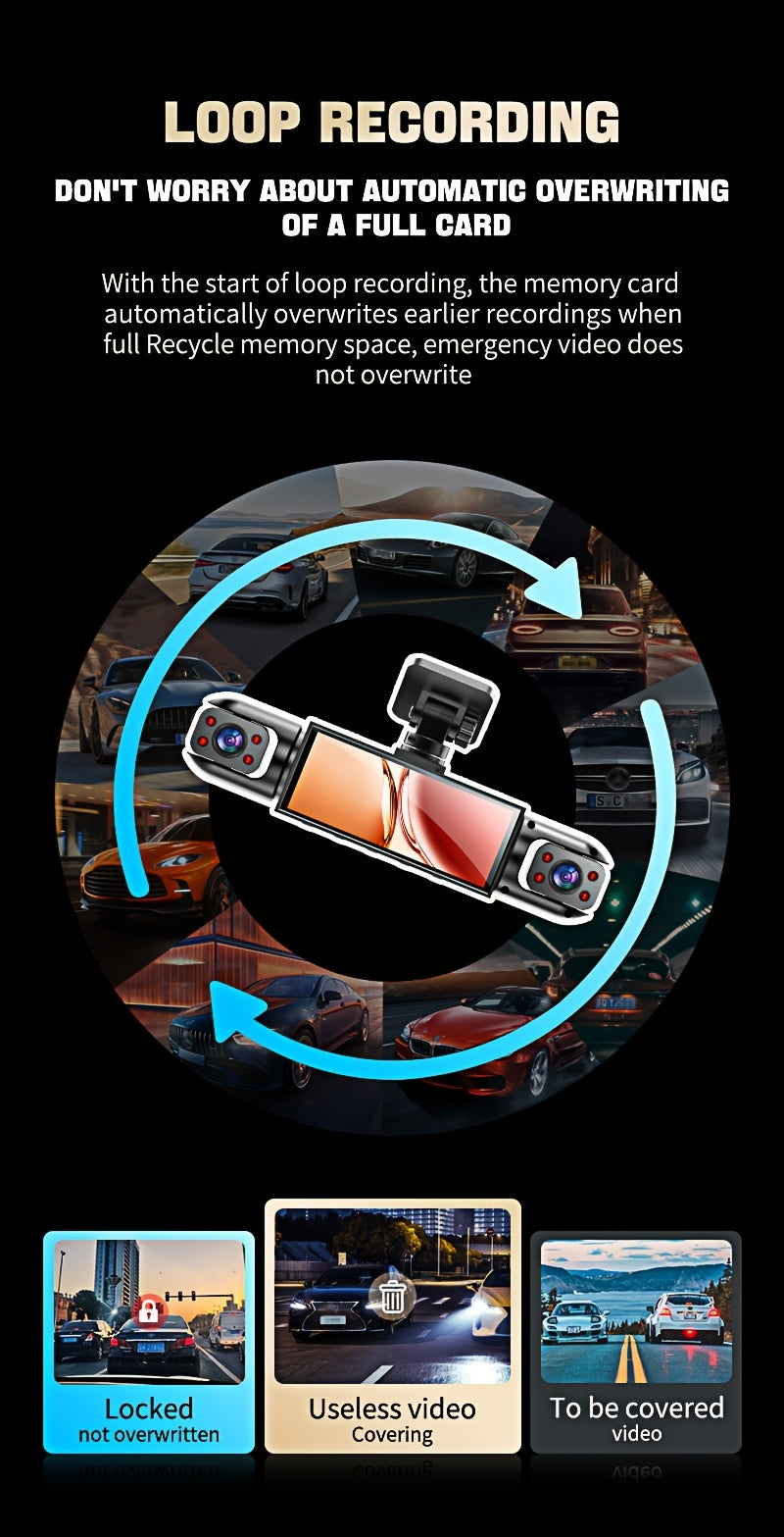 360° Panoramic 3/4 Lens Channel 1080P HD Ultimate Safety Dash Cam Set