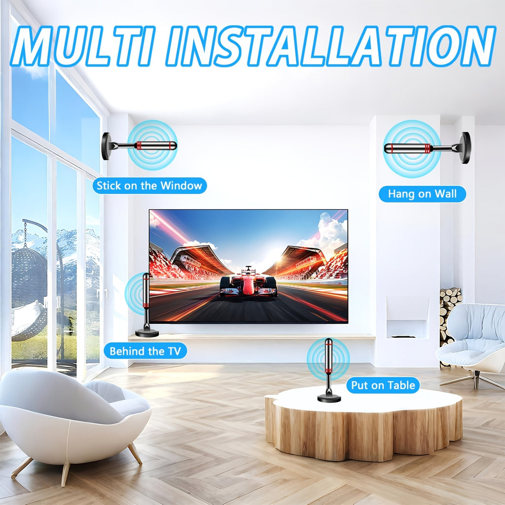 TV Antenna Indoor Outdoor 150 Mile Long Range HD Digital 8K 4K 1080P with 10Ft Coaxial Cable