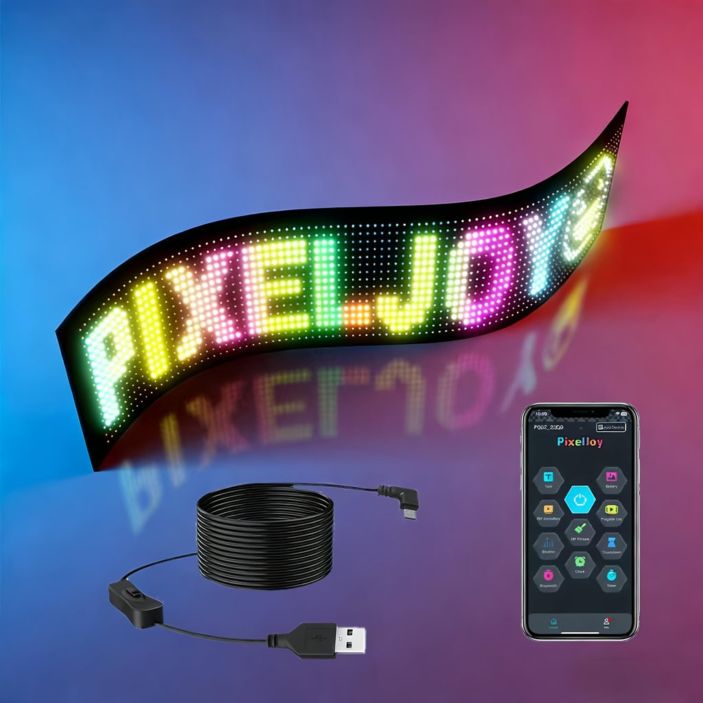 Large Programmable LED Sign Flexible Panel Multicolor RGB with App & USB
