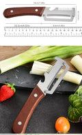 Wooden Handle Onion Celery Cutting Tool Multi Functional Kitchen Carving Knife 2Pcs