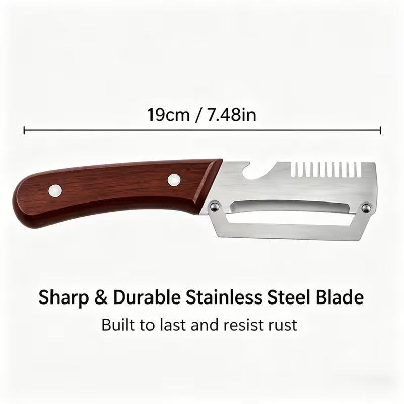 Wooden Handle Onion Celery Cutting Tool Multi Functional Kitchen Carving Knife 2Pcs