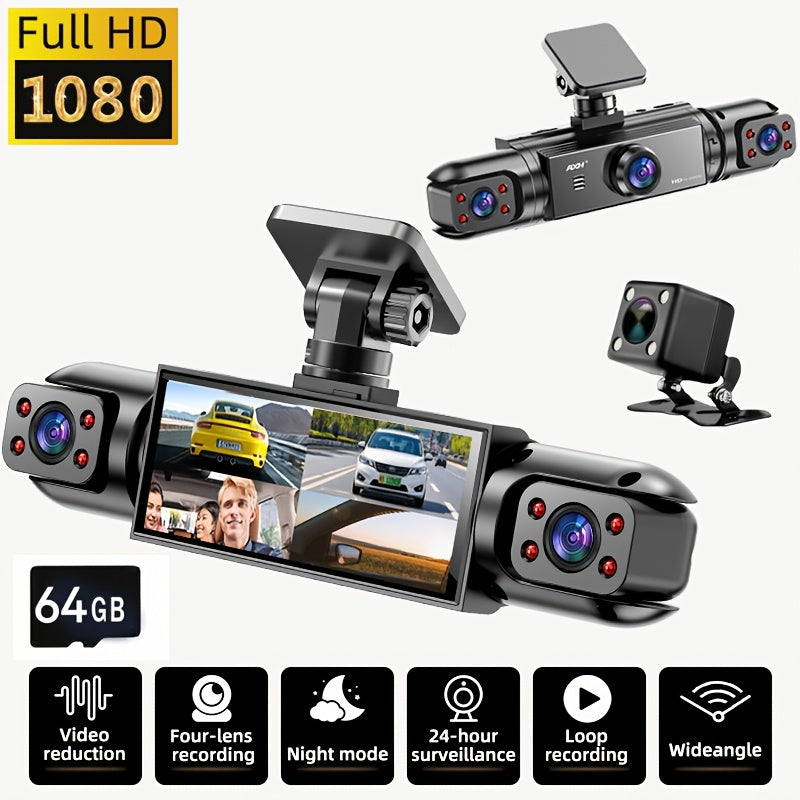 360° Panoramic 3/4 Lens Channel 1080P HD Ultimate Safety Dash Cam Set
