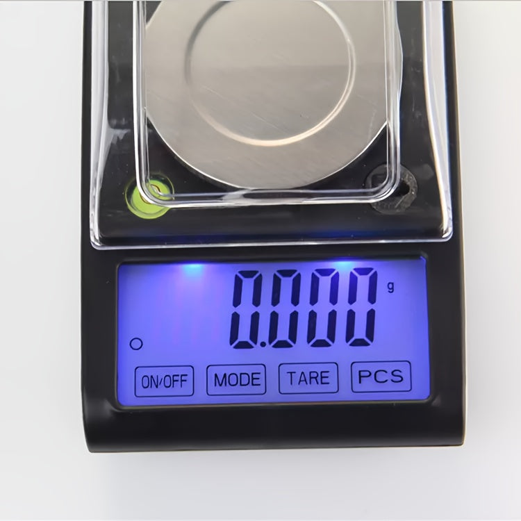 Digital Milligram Scale 0.001g/50g Precision with Calibration Weight Tweezers & Tray Black