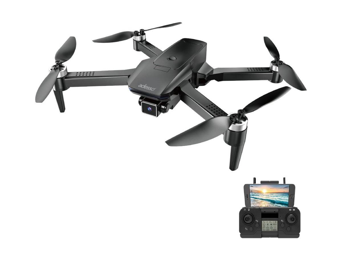 Adesso CyberDrone X3 2K FPV Camera Drone With Gimbal 16 Min Flight Time 300M Range Black