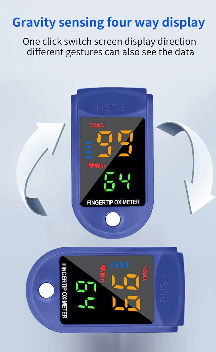 Fingertip Pulse Oximeter Blood Oxygen Spo2 Heart Rate Monitor LED Display Portable Finger Clip