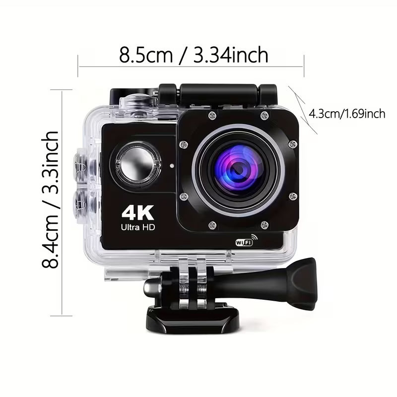 4K Action Camera 170° WiFi Remote Control Sports Camcorder With 32GB Card & Helmet Mount Kit