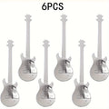 304 Stainless Steel Guitar Spoons Set 6Pcs Mirror Polished Dessert Spoons Cup Hanging