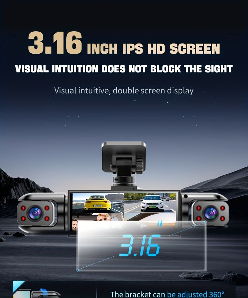360° Panoramic 3/4 Lens Channel 1080P HD Ultimate Safety Dash Cam Set