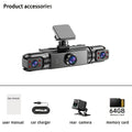 360° Panoramic 3/4 Lens Channel 1080P HD Ultimate Safety Dash Cam Set