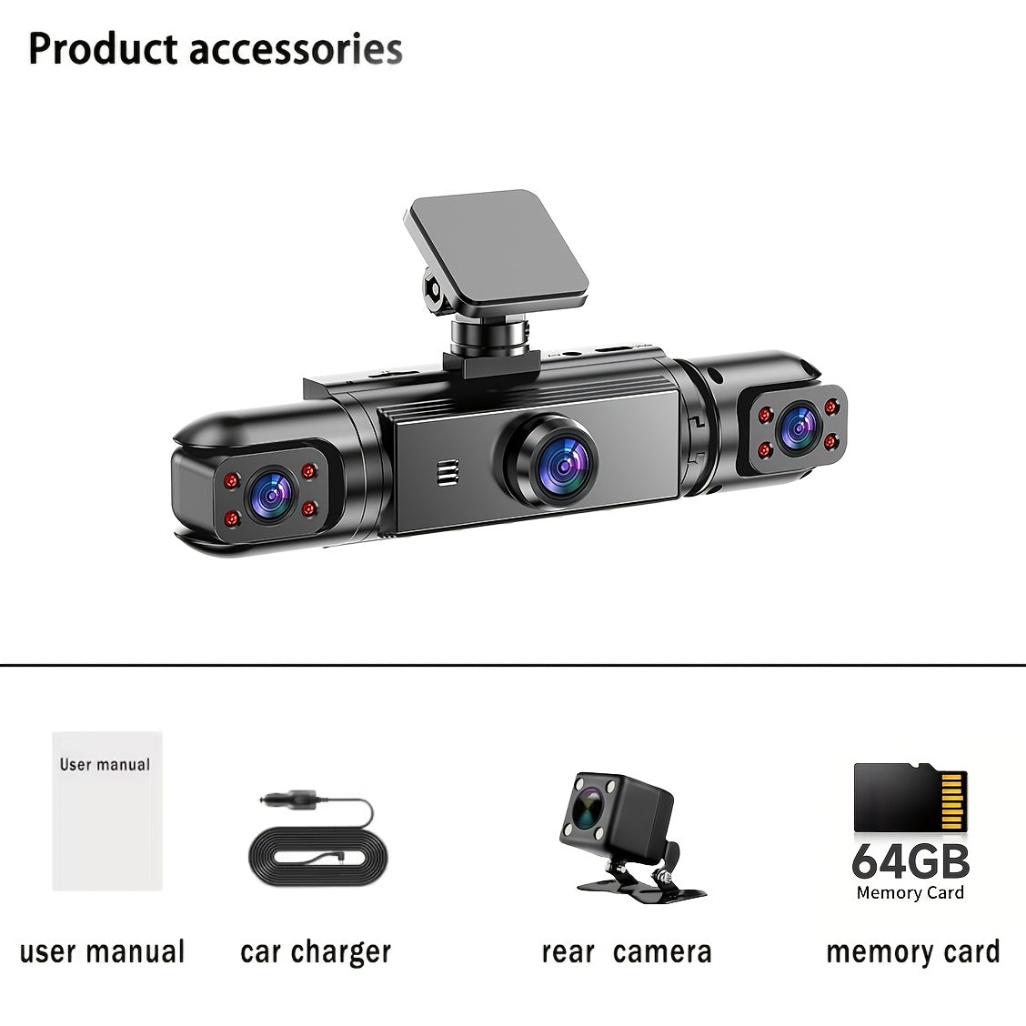 360° Panoramic 3/4 Lens Channel 1080P HD Ultimate Safety Dash Cam Set