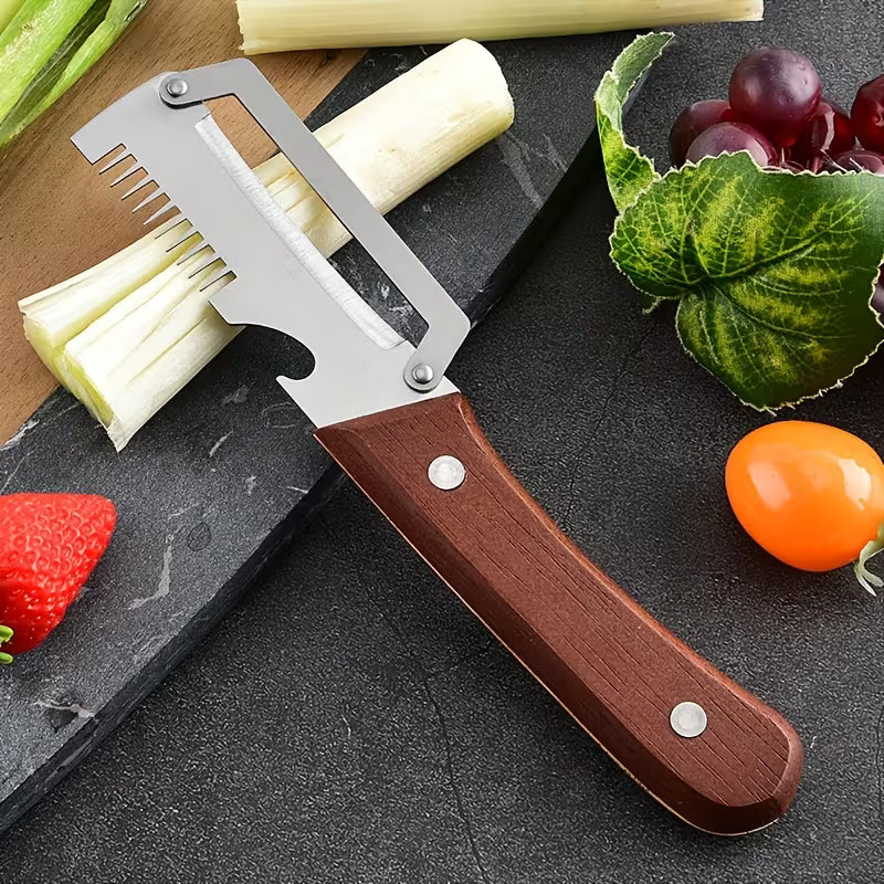 Wooden Handle Onion Celery Cutting Tool Multi Functional Kitchen Carving Knife 2Pcs