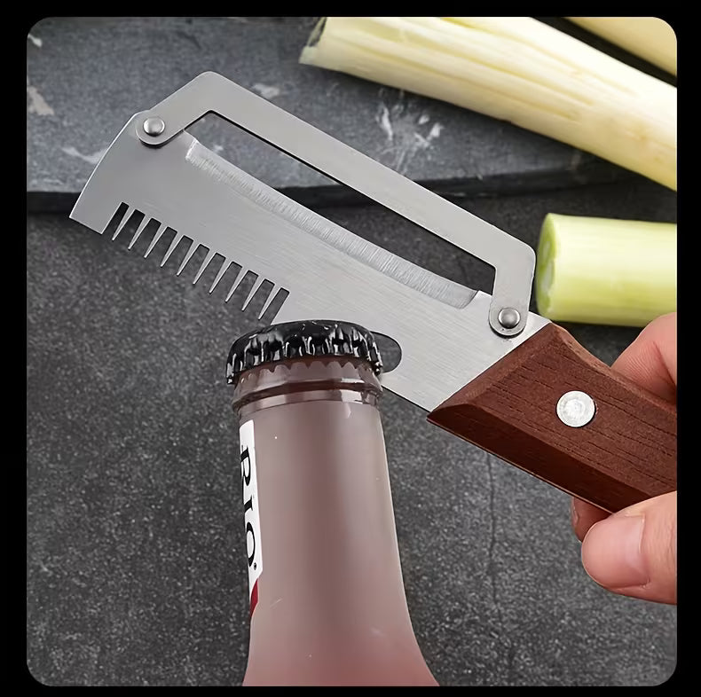 Wooden Handle Onion Celery Cutting Tool Multi Functional Kitchen Carving Knife 2Pcs