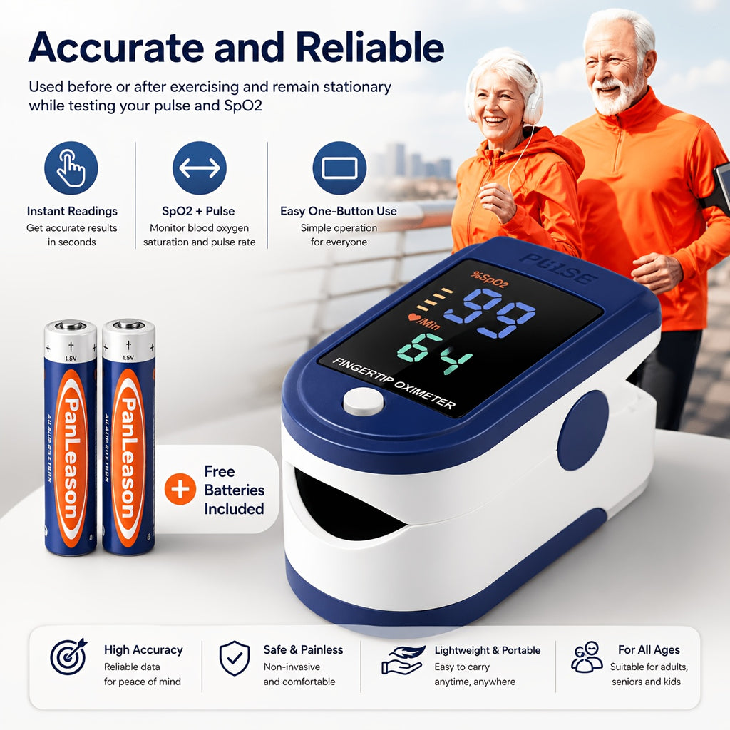Fingertip Pulse Oximeter Blood Oxygen Spo2 Heart Rate Monitor LED Display Portable Finger Clip