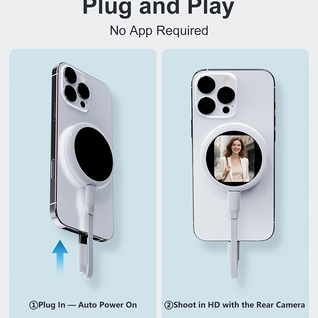 Phone Screen Monitor For Rear Camera Selfies Vlogging