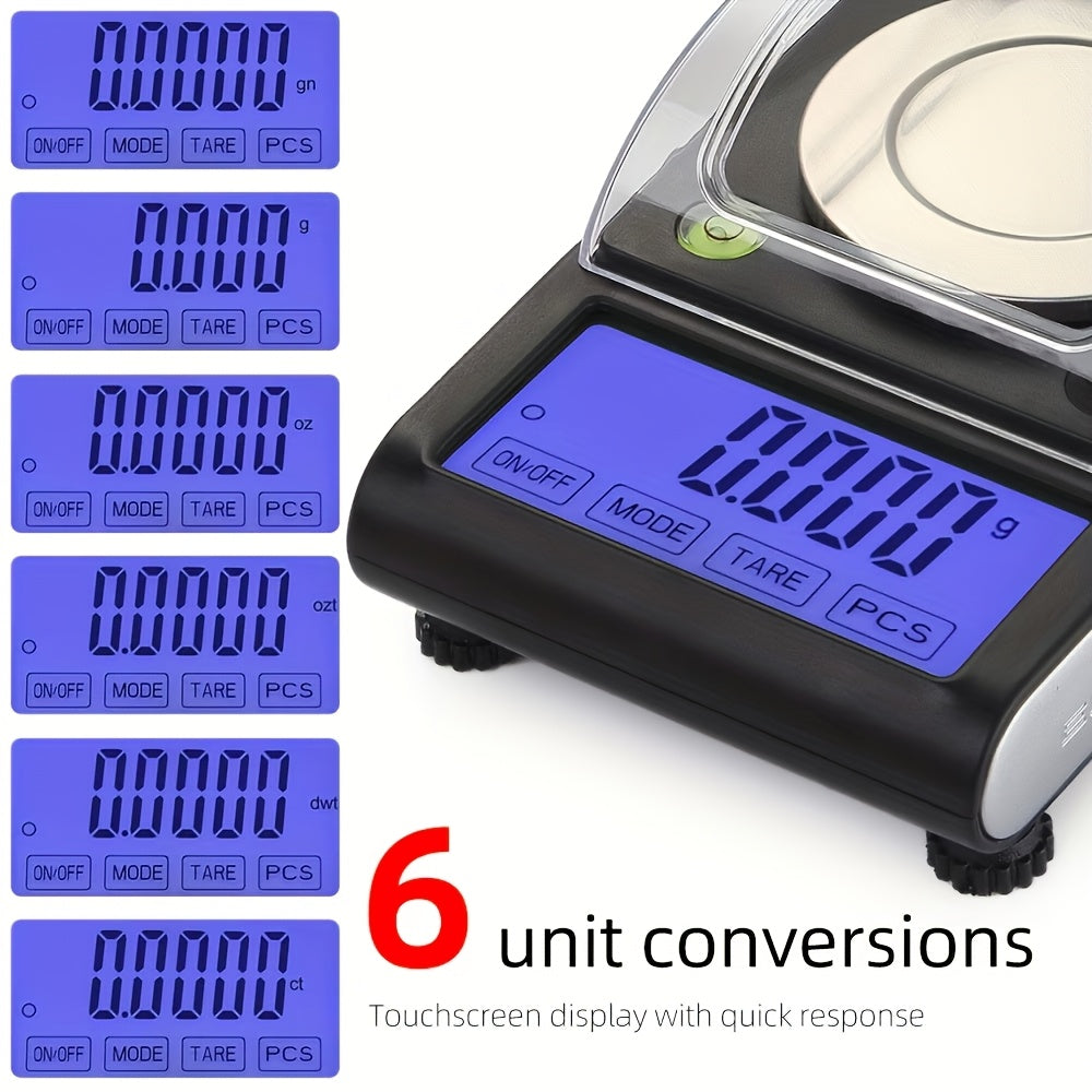 Digital Milligram Scale 0.001g/50g Precision with Calibration Weight Tweezers & Tray Black