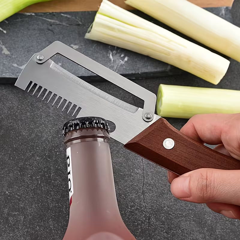 Wooden Handle Onion Celery Cutting Tool Multi Functional Kitchen Carving Knife 2Pcs