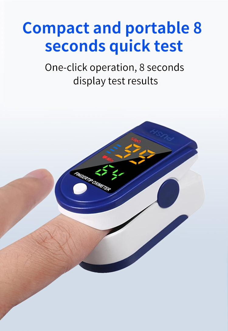 Fingertip Pulse Oximeter Blood Oxygen Spo2 Heart Rate Monitor LED Display Portable Finger Clip
