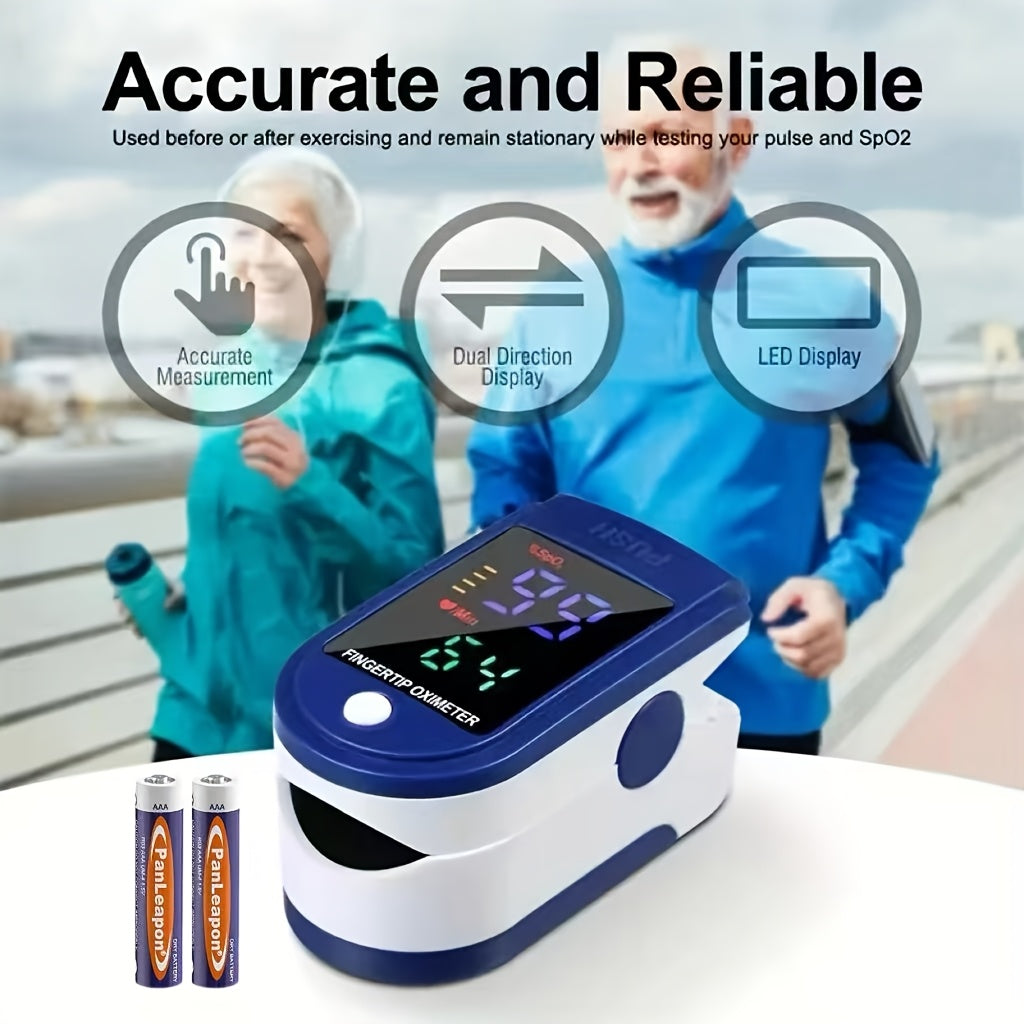 Fingertip Pulse Oximeter Blood Oxygen Spo2 Heart Rate Monitor LED Display Portable Finger Clip