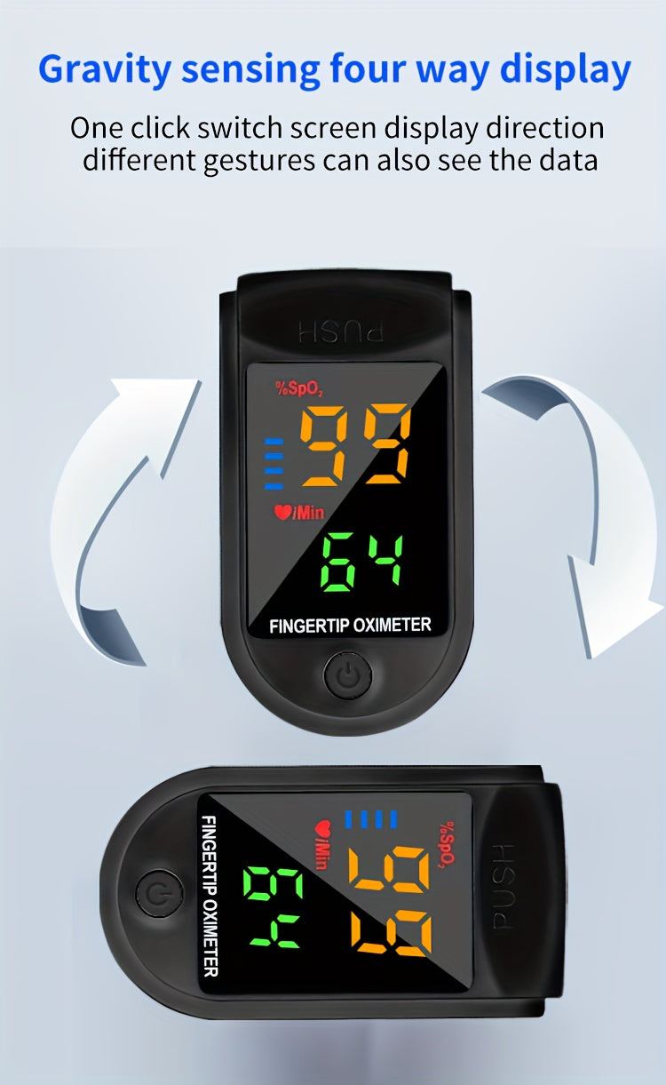 Fingertip Pulse Oximeter Blood Oxygen Spo2 Heart Rate Monitor LED Display Portable Finger Clip