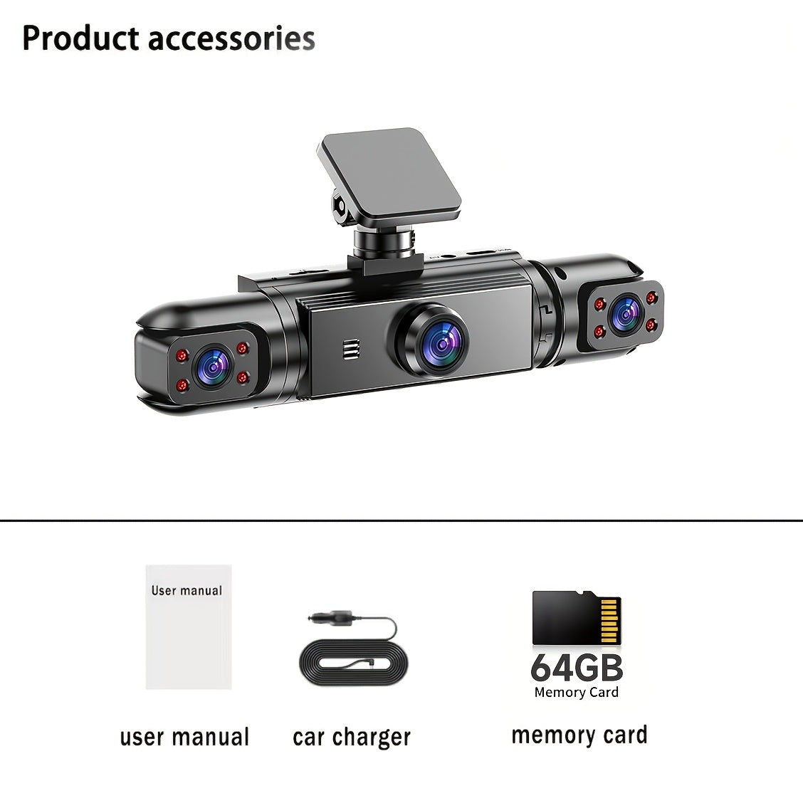 360° Panoramic 3/4 Lens Channel 1080P HD Ultimate Safety Dash Cam Set