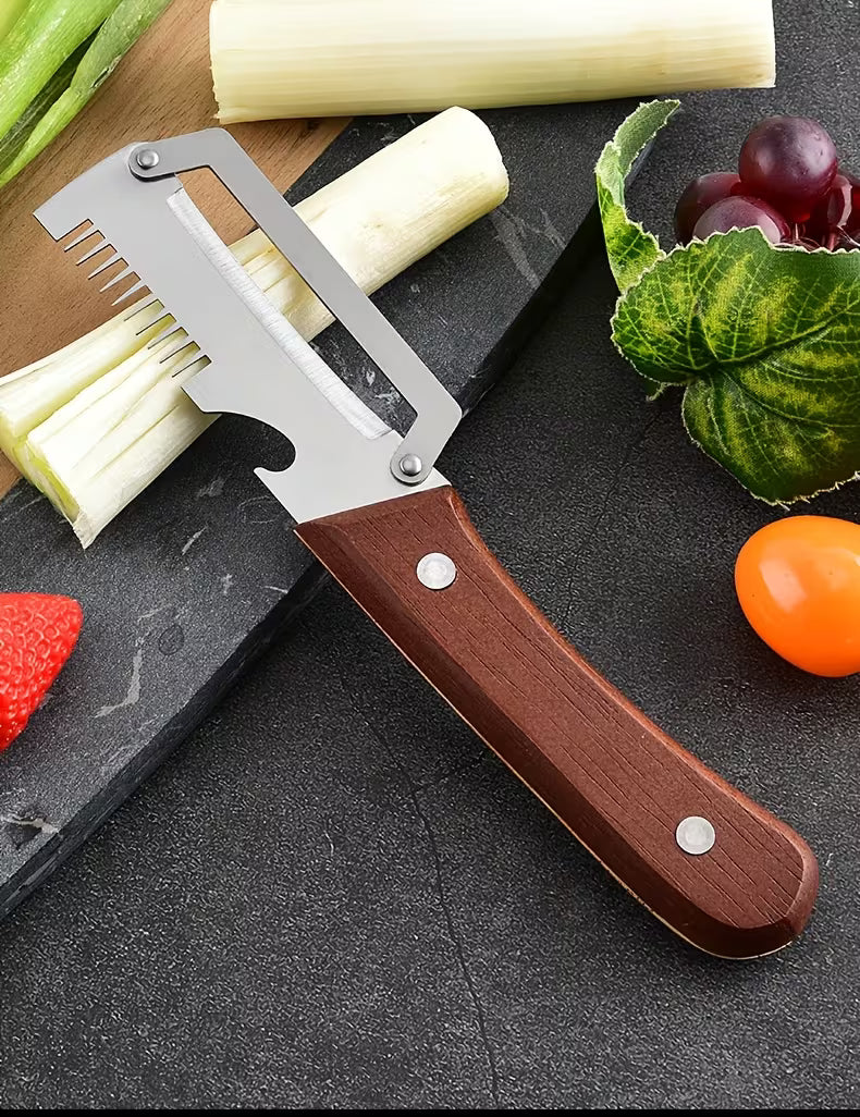 Wooden Handle Onion Celery Cutting Tool Multi Functional Kitchen Carving Knife 2Pcs