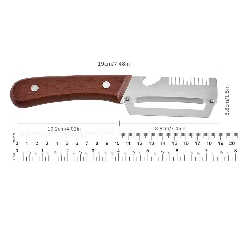 Wooden Handle Onion Celery Cutting Tool Multi Functional Kitchen Carving Knife 2Pcs