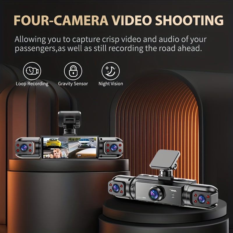 360° Panoramic 3/4 Lens Channel 1080P HD Ultimate Safety Dash Cam Set