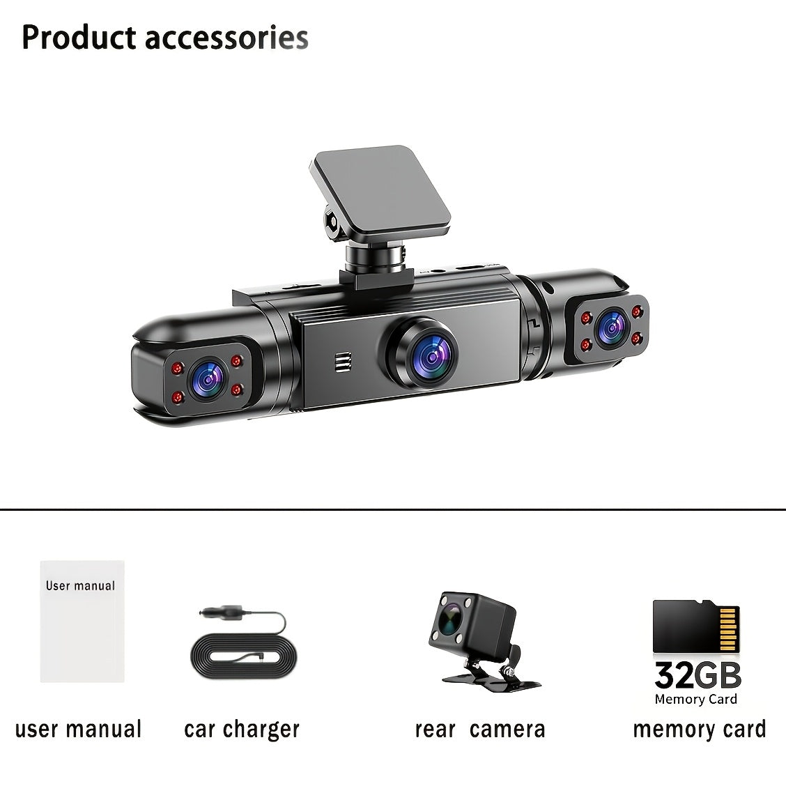 360° Panoramic 3/4 Lens Channel 1080P HD Ultimate Safety Dash Cam Set