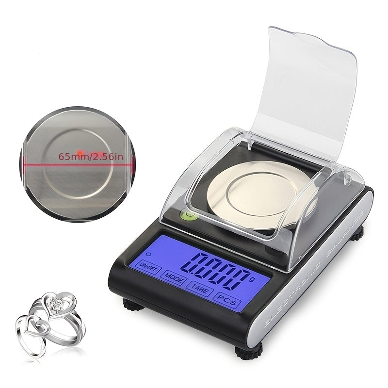 Digital Milligram Scale 0.001g/50g Precision with Calibration Weight Tweezers & Tray Black