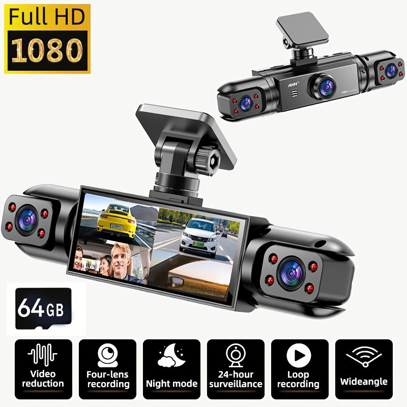 360° Panoramic 3/4 Lens Channel 1080P HD Ultimate Safety Dash Cam Set